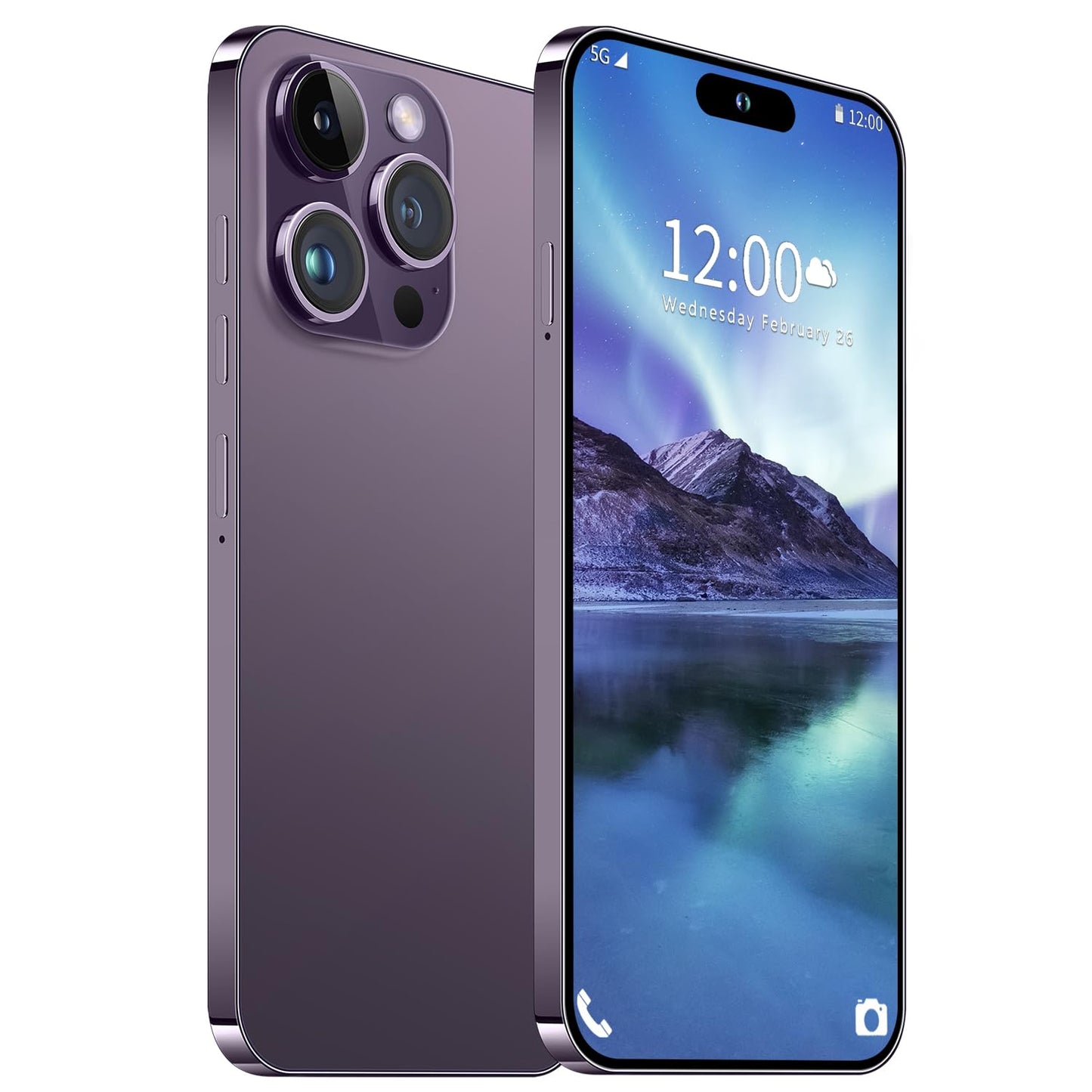 I14 Pro Max Unlocked Smartphone, 6+256GB, Android 13.0 Unlocked Cell Phones, 6.82" HD Screen Battery 6800mAH with 128GB Memory Card/Face ID/Fingerprint Lock/Dual SIM 5G Phone (White)