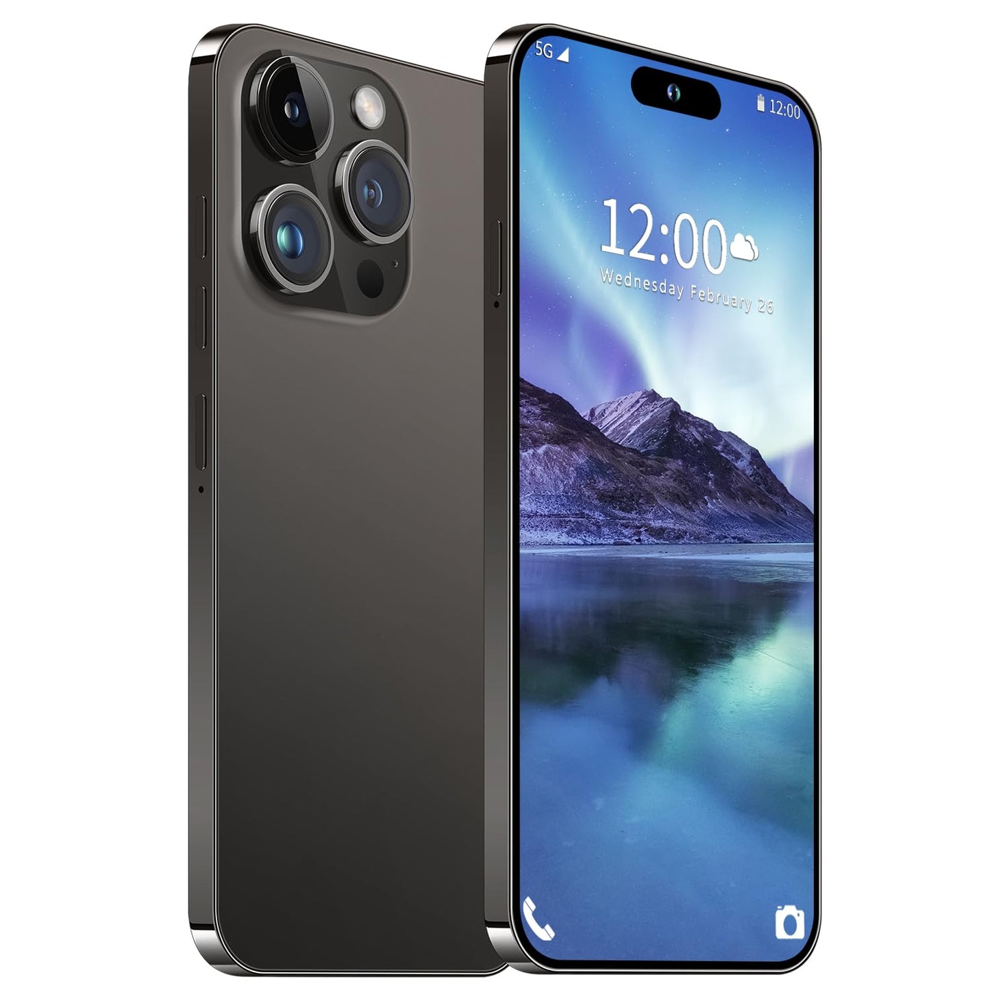 I14 Pro Max Unlocked Smartphone, 6+256GB, Android 13.0 Unlocked Cell Phones, 6.82" HD Screen Battery 6800mAH with 128GB Memory Card/Face ID/Fingerprint Lock/Dual SIM 5G Phone (White)
