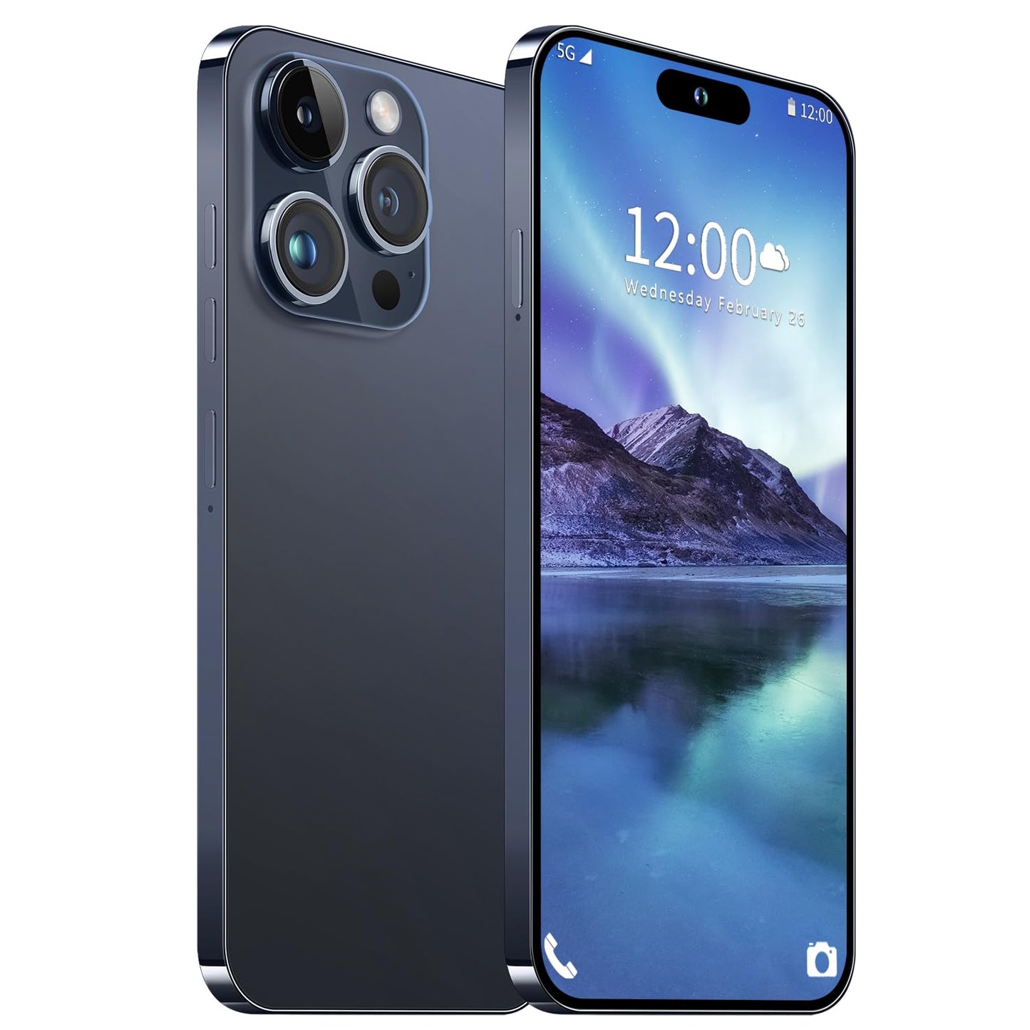 I14 Pro Max Unlocked Smartphone, 6+256GB, Android 13.0 Unlocked Cell Phones, 6.82" HD Screen Battery 6800mAH with 128GB Memory Card/Face ID/Fingerprint Lock/Dual SIM 5G Phone (White)