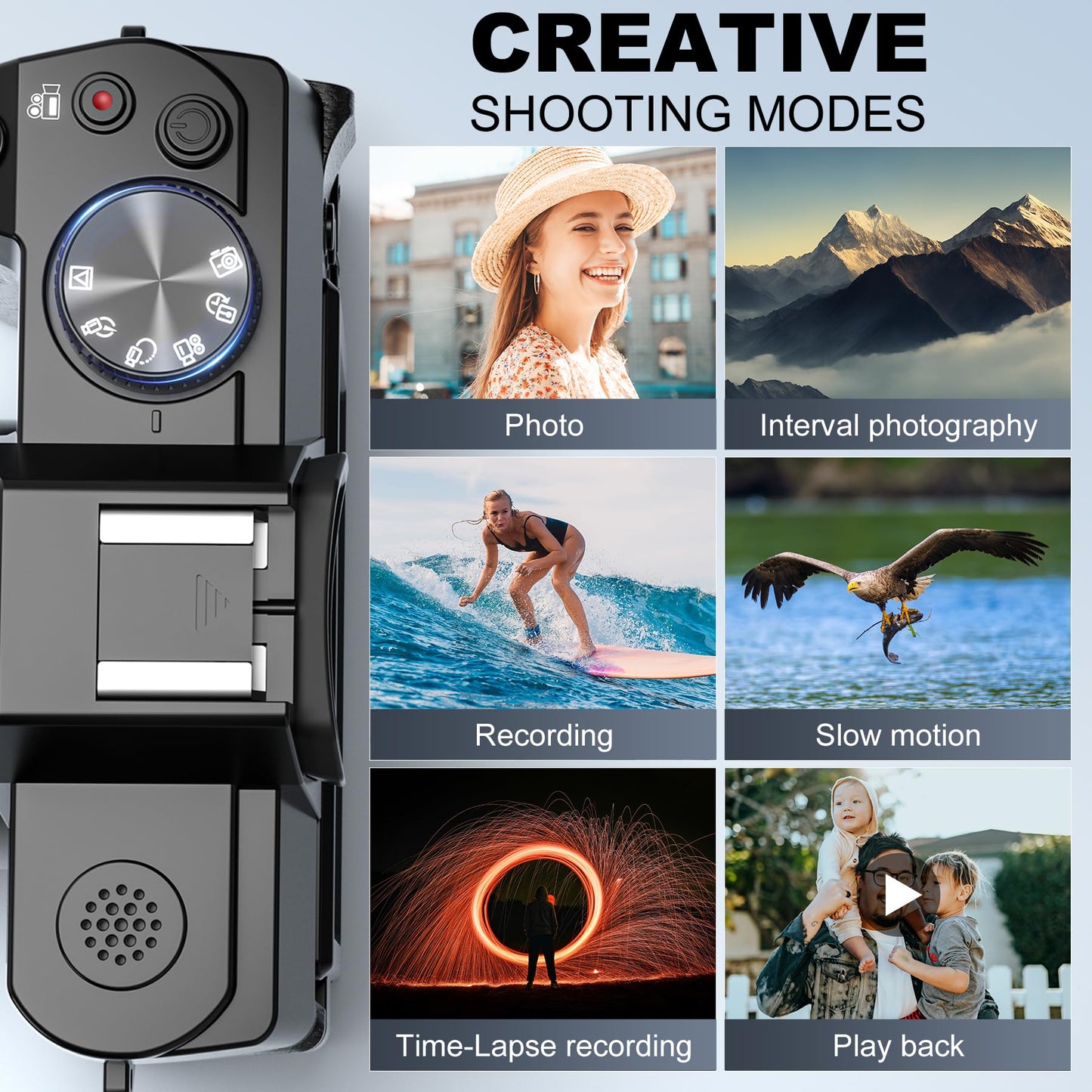 5K Digital Cameras for Photography,48MP/60FPS Video Camera for Vlogging, WiFi & App Control Vlogging for YouTube, Small Camera with 32GB TF Card.Wide-Angle & Macro Lens