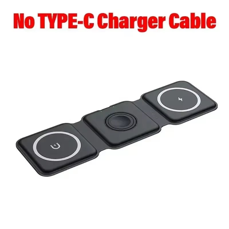 Desktop Wireless Charger 3 in 1 Phone Charge Dock for Iphone 16 15 14 13 12 Apple Watch 10/9/8/7/6/5/4 Airpods Pro Fast Charging