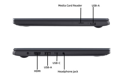 New Business & Student Laptop 14 inch FHD Display Intel.Pentium N6000 Processor 4GB Memory 64GB eMMC Webcam Wi-Fi HDMI USB-C Touchpad up to 10 Hrs Long Battery Life Win 11 Home in S Mode Black