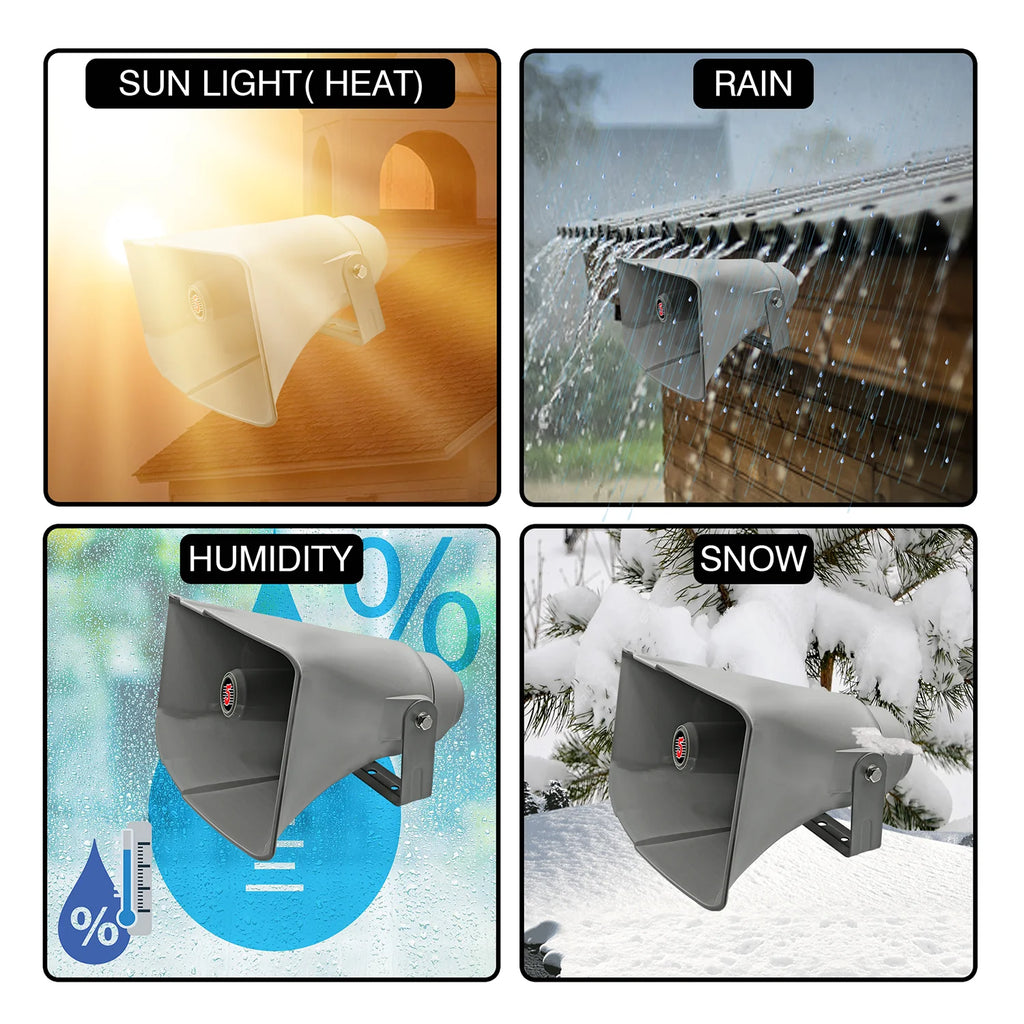 5 Core PA Horn Speaker Outdoor 8X16" Siren Loudspeaker 40W RMS Loud Megaphone Driver Horn