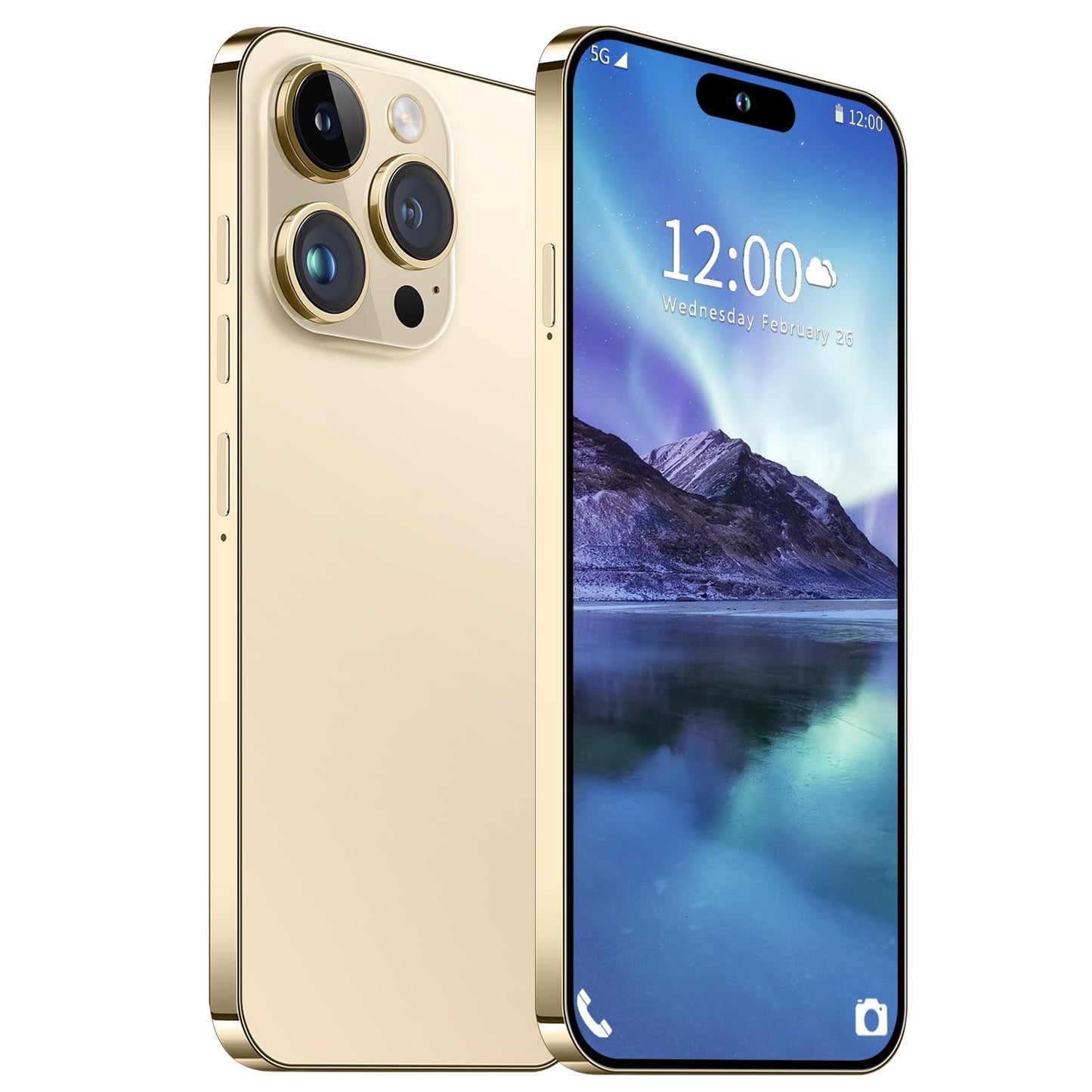 I14 Pro Max Unlocked Smartphone, 6+256GB, Android 13.0 Unlocked Cell Phones, 6.82" HD Screen Battery 6800mAH with 128GB Memory Card/Face ID/Fingerprint Lock/Dual SIM 5G Phone (White)