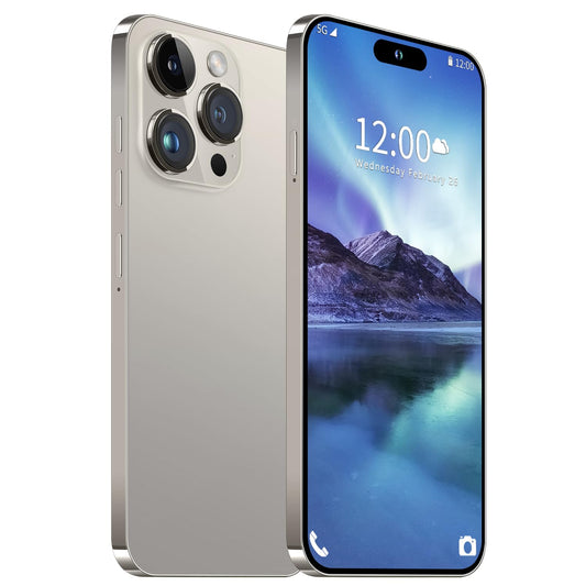 I14 Pro Max Unlocked Smartphone, 6+256GB, Android 13.0 Unlocked Cell Phones, 6.82" HD Screen Battery 6800mAH with 128GB Memory Card/Face ID/Fingerprint Lock/Dual SIM 5G Phone (White)
