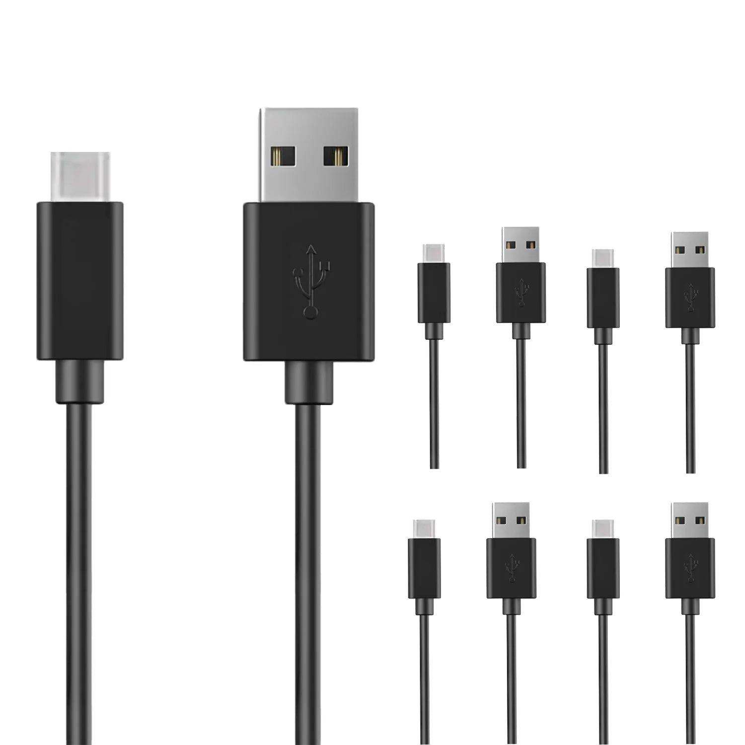 5 Core USB to USB C Cable 5 Pieces Fast Charging & Data Transfer Durable Black Type C Cords