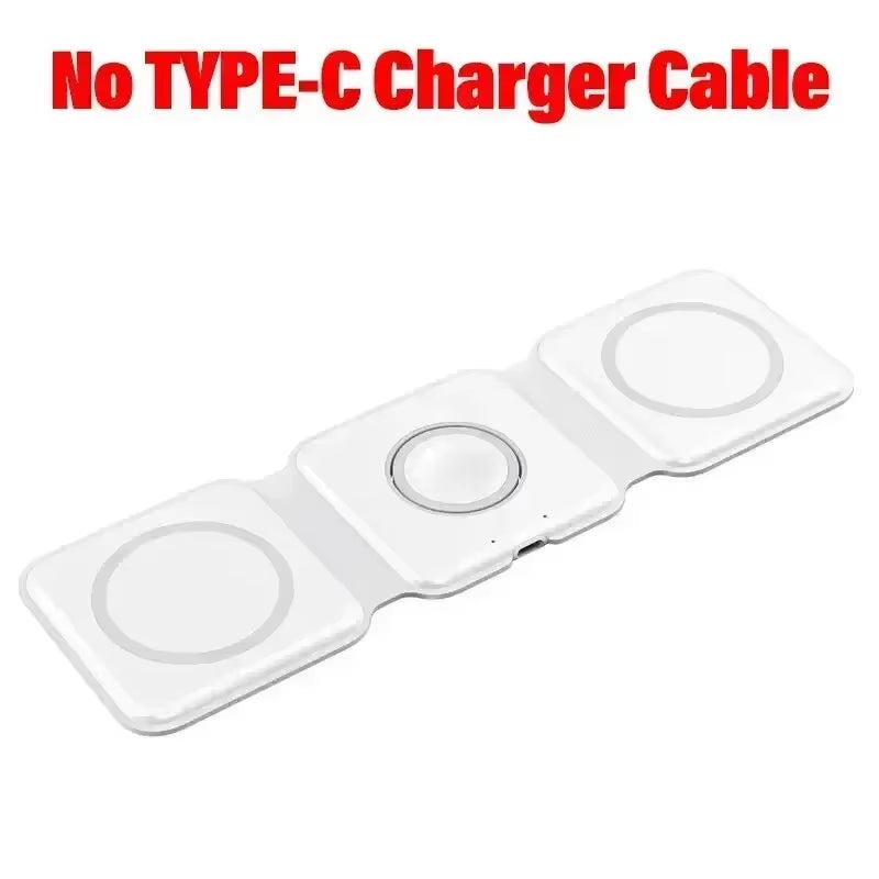 Desktop Wireless Charger 3 in 1 Phone Charge Dock for Iphone 16 15 14 13 12 Apple Watch 10/9/8/7/6/5/4 Airpods Pro Fast Charging