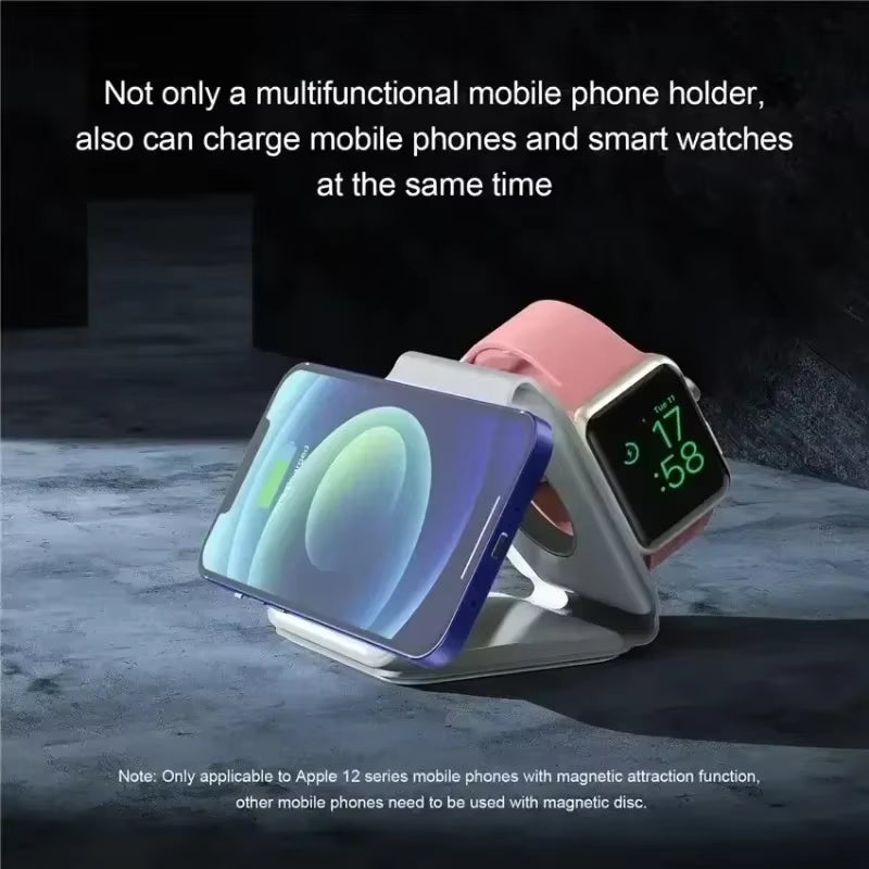 Desktop Wireless Charger 3 in 1 Phone Charge Dock for Iphone 16 15 14 13 12 Apple Watch 10/9/8/7/6/5/4 Airpods Pro Fast Charging